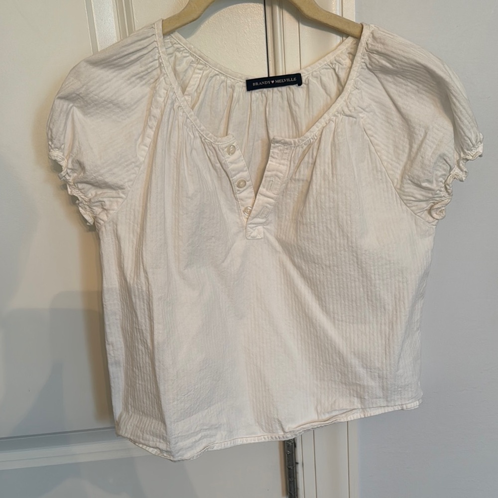 Brandy Melville Off-White Buttoned Blouse